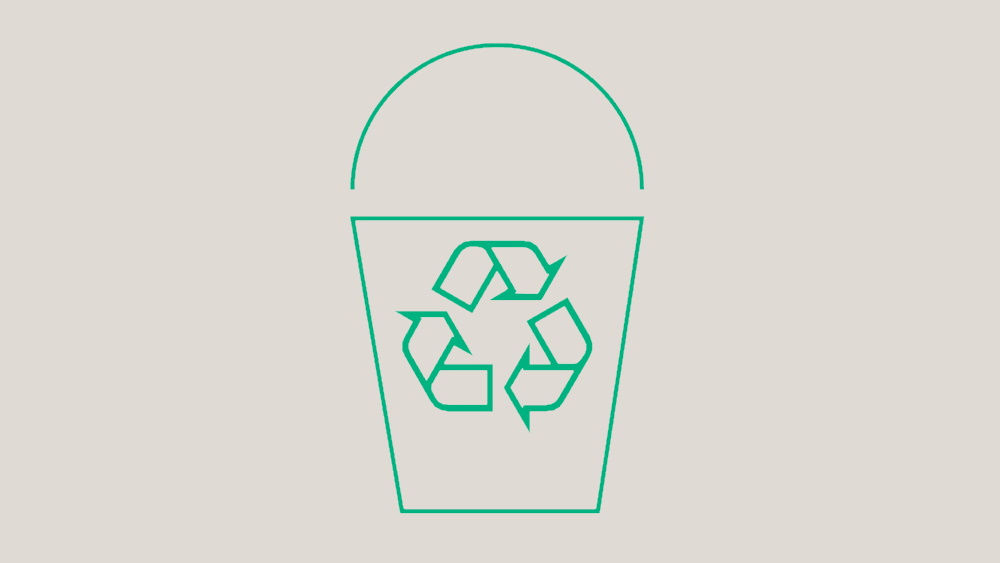 A triangle formed by three curved arrows, each pointing to the next, creating the recycling symbol