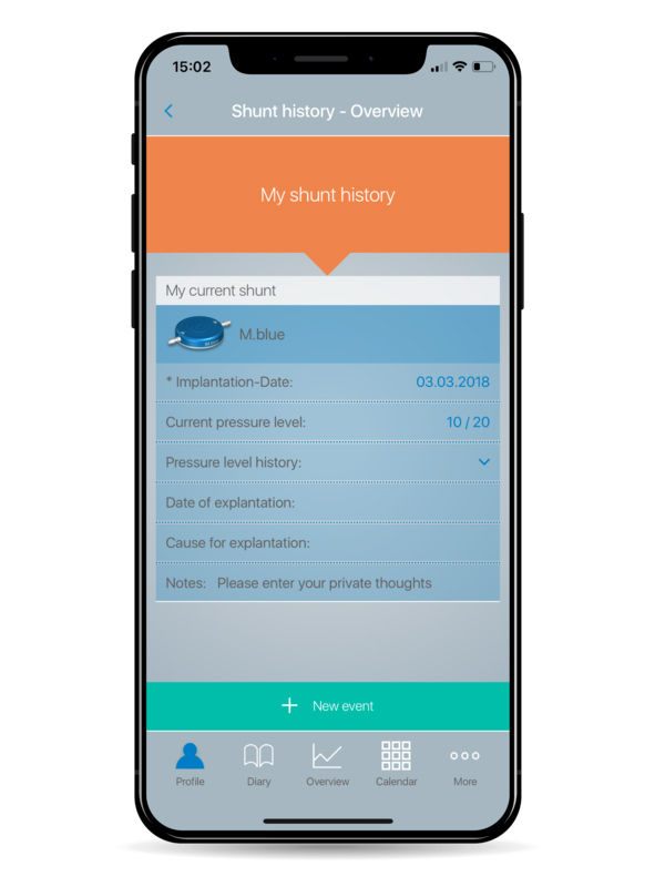 HC&Me-hydrocefalusagenda-app "Mijn shuntgeschiedenis"