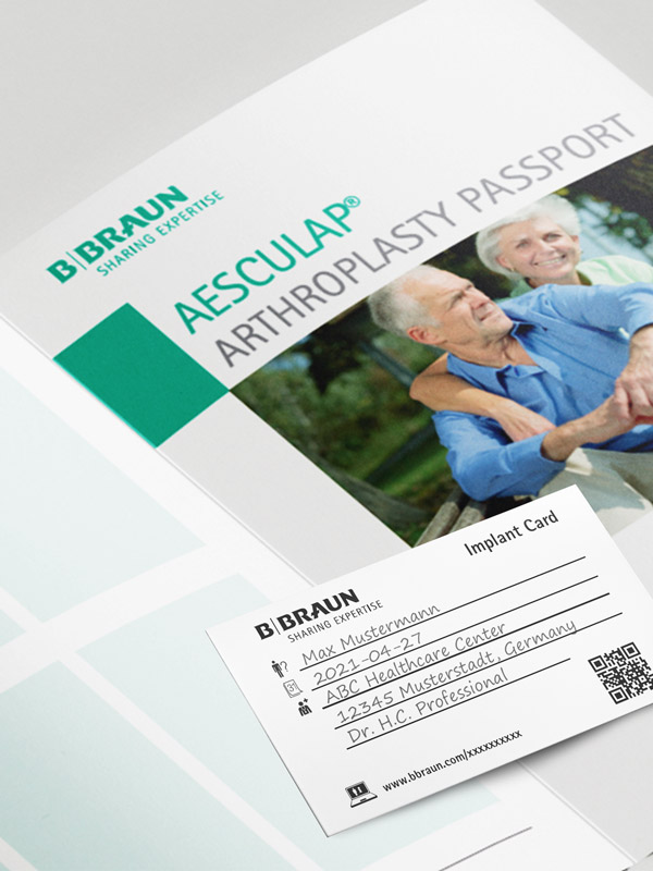 Aesculap 人工インプラント用関節形成パスポート