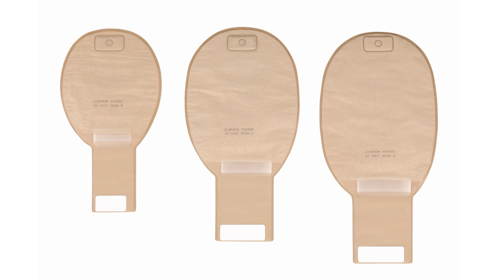 Three stoma bags of different sizes